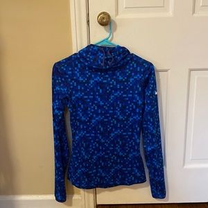 Nike Pro DriFit pullover hoodie with thumb holes, fleece lined.